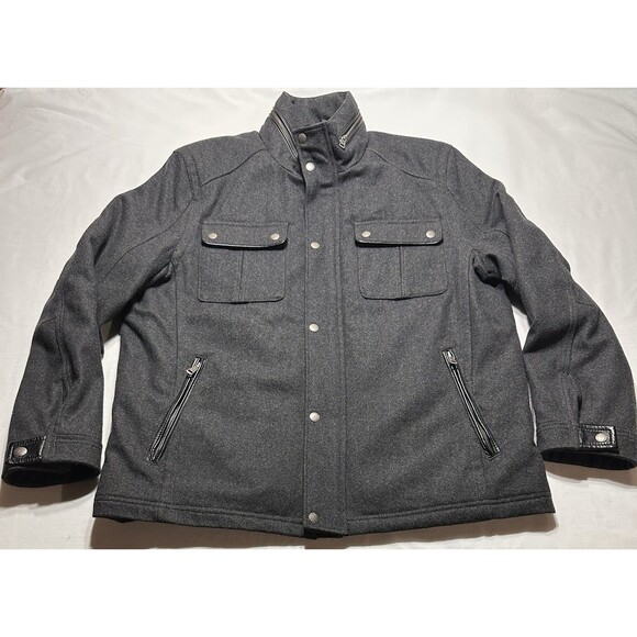 Cole Haan Signature Melton Jacket Mens XL Wool Blend Insulated Pockets Casual - Picture 1 of 12